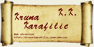 Kruna Karafilić vizit kartica